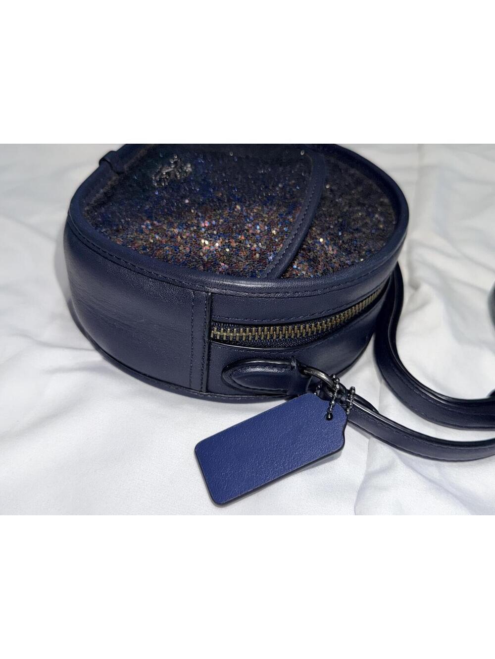 Coach Canteen Bag Limited Edition Navy Leather Glitter - Picture 5 of 7
